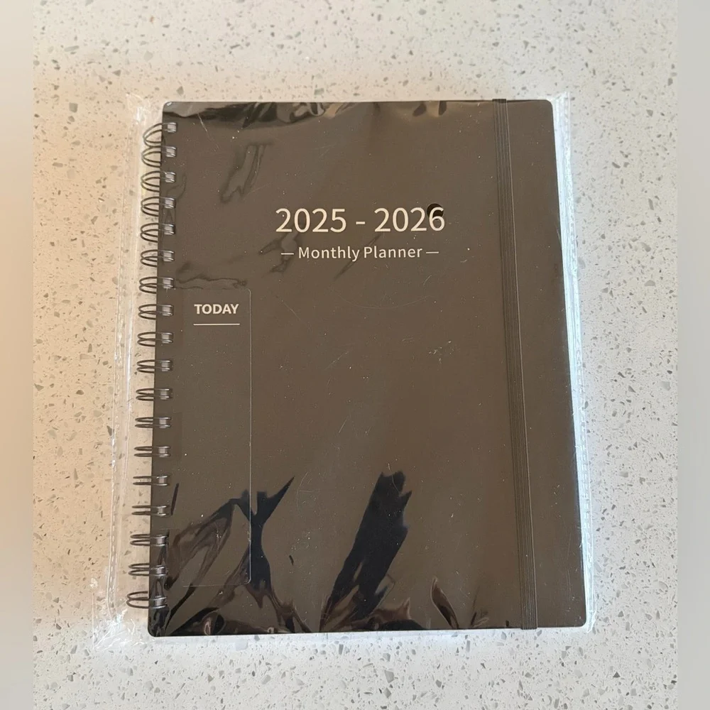 NWT Black Monthly Planner 2025-2026